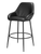 Set of Two 30" Black Faux Leather And Steel Bar Height Bar Chairs