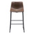 Set of Two 29" Espresso and Black Faux Leather and Steel Counter Height Bar Chairs
