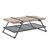 47" Natural and Gray Metal Sled Coffee Table With Shelf
