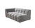 Light Gray Boucle L Shaped Two Piece Sofa and Chaise Sectional With Toss Pillows