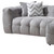 Light Gray Boucle L Shaped Two Piece Sofa and Chaise Sectional With Toss Pillows
