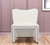 29" Ivory Faux Shearling And Upholstered Side Chair