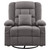 38" Gray Tufted Polyester Blend Heated Massage Swivel Rocker Recliner With USB