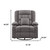 38" Gray Tufted Polyester Blend Heated Massage Swivel Rocker Recliner With USB