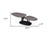 36" Gray And Black Faux Marble And Metal Oval Coffee Table