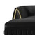 Black Velvet U Shaped Sofa and Chaise Sectional With Toss Pillows