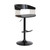 Gray and Black Faux Leather with Metal Swivel Adjustable Height Bar Chair Modern Style