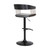 Gray and Black Faux Leather with Metal Swivel Adjustable Height Bar Chair Modern Style