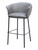 30" Gray And Black Faux Leather And Steel Bar Height Bar Chair