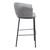 30" Gray And Black Faux Leather And Steel Bar Height Bar Chair