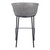 30" Gray And Black Faux Leather And Steel Bar Height Bar Chair