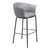 30" Gray And Black Faux Leather And Steel Bar Height Bar Chair