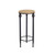 Set of Two 27" Black And Brown Round End Tables