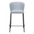 Set of Two 26" Gray And Black Faux Leather And Steel Counter Height Bar Chairs - 608219060787