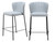 Set of Two 26" Gray And Black Faux Leather And Steel Counter Height Bar Chairs