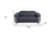 Two Piece Indoor Dark Gray Italian Leather Five Person Seating Set