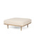 37" Beige and Brown Solid Wood and Fabric Ottoman