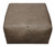 22" Gray Brown Distressed Leather Pouf Ottoman