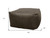 22" Gray Brown Distressed Leather Pouf Ottoman