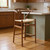 27" Beige and Walnut Solid Wood Counter Height Bar Chair