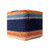 18" Blue And Orange Polyester Blend Striped Pouf Ottoman