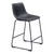 Set of Two 24" Black Faux Leather and Steel Counter Height Bar Chairs