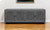 86" Dark Gray Carved Floral Distressed Solid Wood Enclosed Storage TV Stand