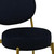 Set of Two 29" Black and Gold Velvet and Metal Low Back Bar Height Bar Chairs