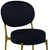 Set of Two 29" Black and Gold Velvet and Metal Low Back Bar Height Bar Chairs