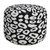 18" Black Cylinder Abstract Pouf Ottoman