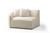 Ivory Boucle Modular Curved Two Piece Sofa and Chaise Sectional With Toss Pillows