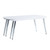 47" White Clear and Silver Wood And Glass And Metal Coffee Table