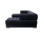 Black Velvet U Shaped Three Piece Sofa and Chaise Sectional With Toss Pillows Home Accent