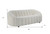 84" White Sherpa Sofa With Black Legs
