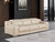 103" Beige Italian Leather Reclining USB Sofa