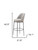 32" Gray And Black Fabric And Steel Bar Height Swivel Bar Chair