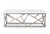 48" White and Silver Tufted Faux Leather Upholstered Bench