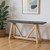 70" Black and Brown Solid Wood Trestle Console Table