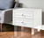 24" White And Clear Wood And Acrylic End Table With Two Drawers