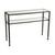 43" Clear and Black and Silver Glass Distressed Console Table With Storage