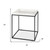 20" White and Black Marble and Metal Square Frame End Table