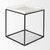 20" White and Black Marble and Metal Square Frame End Table