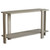 54" Natural Solid Wood Distressed Console Table With Shelf