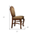 Set of Two Fabric and Solid Wood Counter Height Bar Chairs