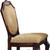 Set of Two 24" Beige and Espresso Fabric and Solid Wood Counter Height Bar Chairs