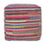 18" Red And Black Cotton Cube Striped Pouf Ottoman