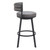31" Gray and Black Fabric and Steel Low Back Bar Height Swivel Bar Chair