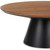 40" Brown and Black Solid Wood and Iron Round Pedestal Coffee Table