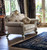 50" Pearl Fabric Floral Arm Chair And Toss Pillows