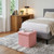 15" Pink Boucle Cube Storage Ottoman